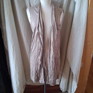 premise studio tan open vest cardigan 1xl